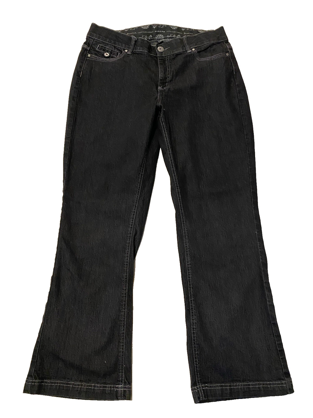 Lee Riders Comfort No Gap Waistband Stretch Black Jeans Size 16/32 M Bootcut